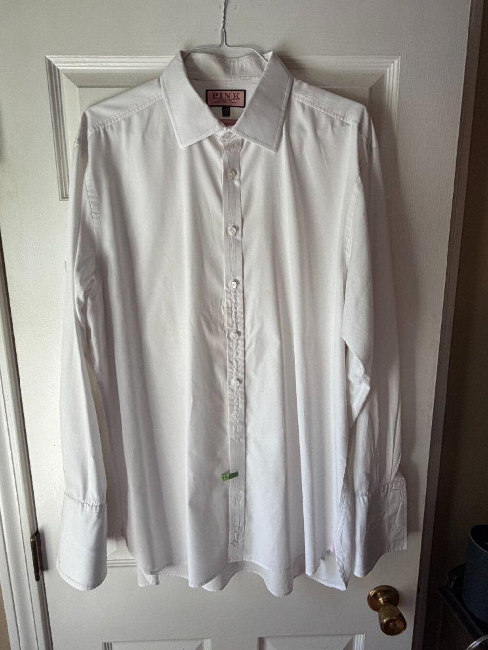 Thomas Pink Jermyn Street London WhiteFrench Cuff Dress Shirt 18.5 37.5 Big Tall
